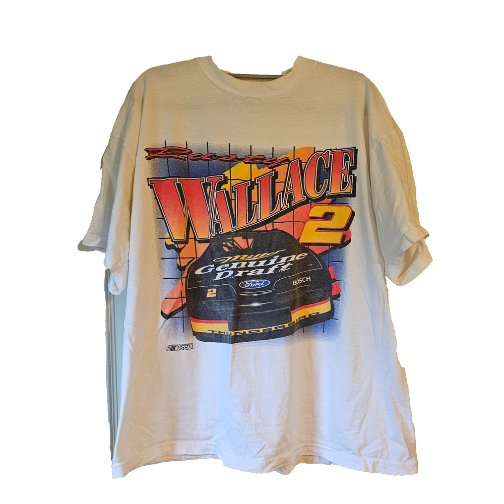 Vintage Rusty Wallace #2 NASCAR Miller Genuine Draft Racing T Shirt XL Tultex